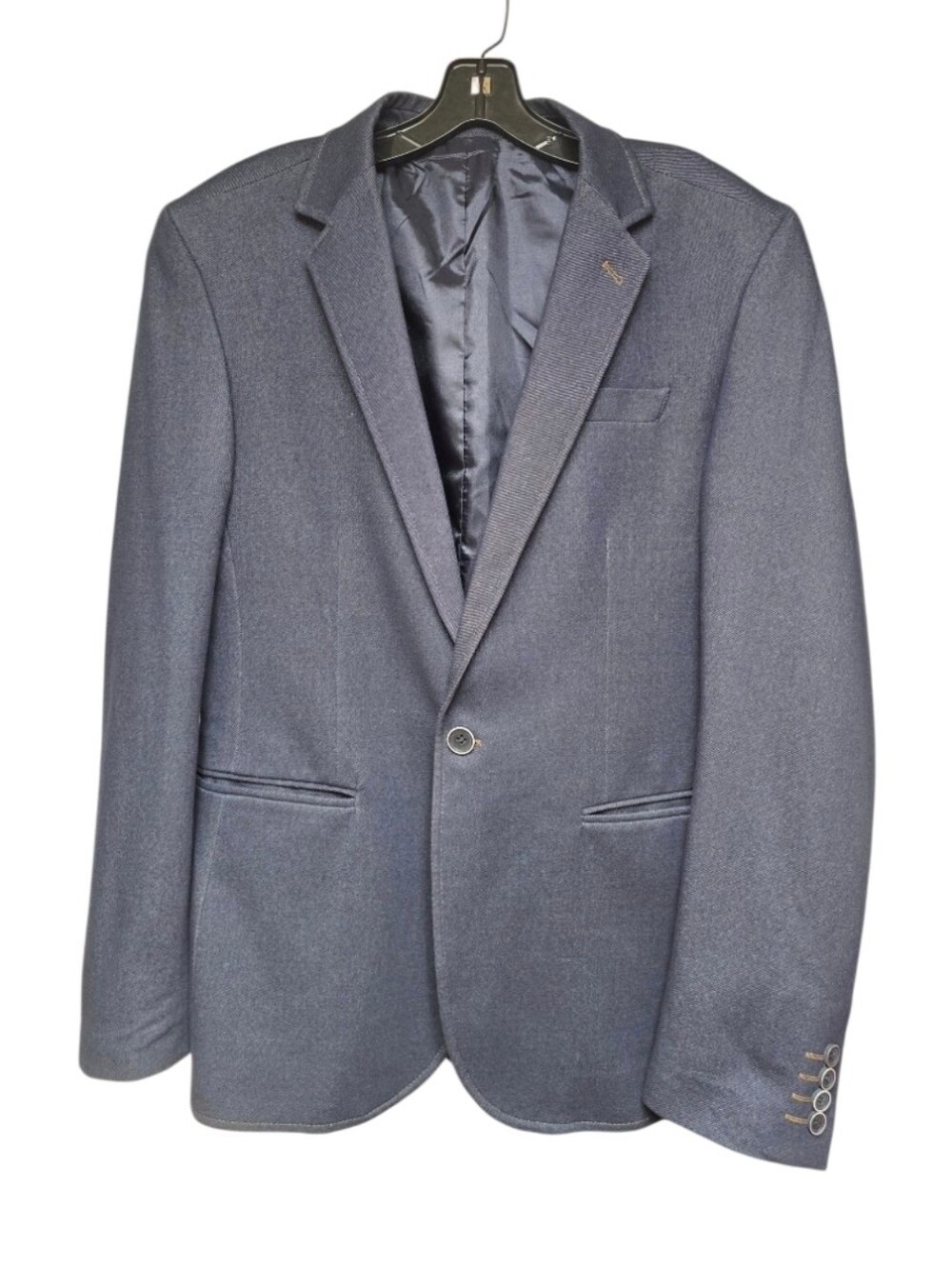 Men's Navy Blue Single-Breasted Blazer
